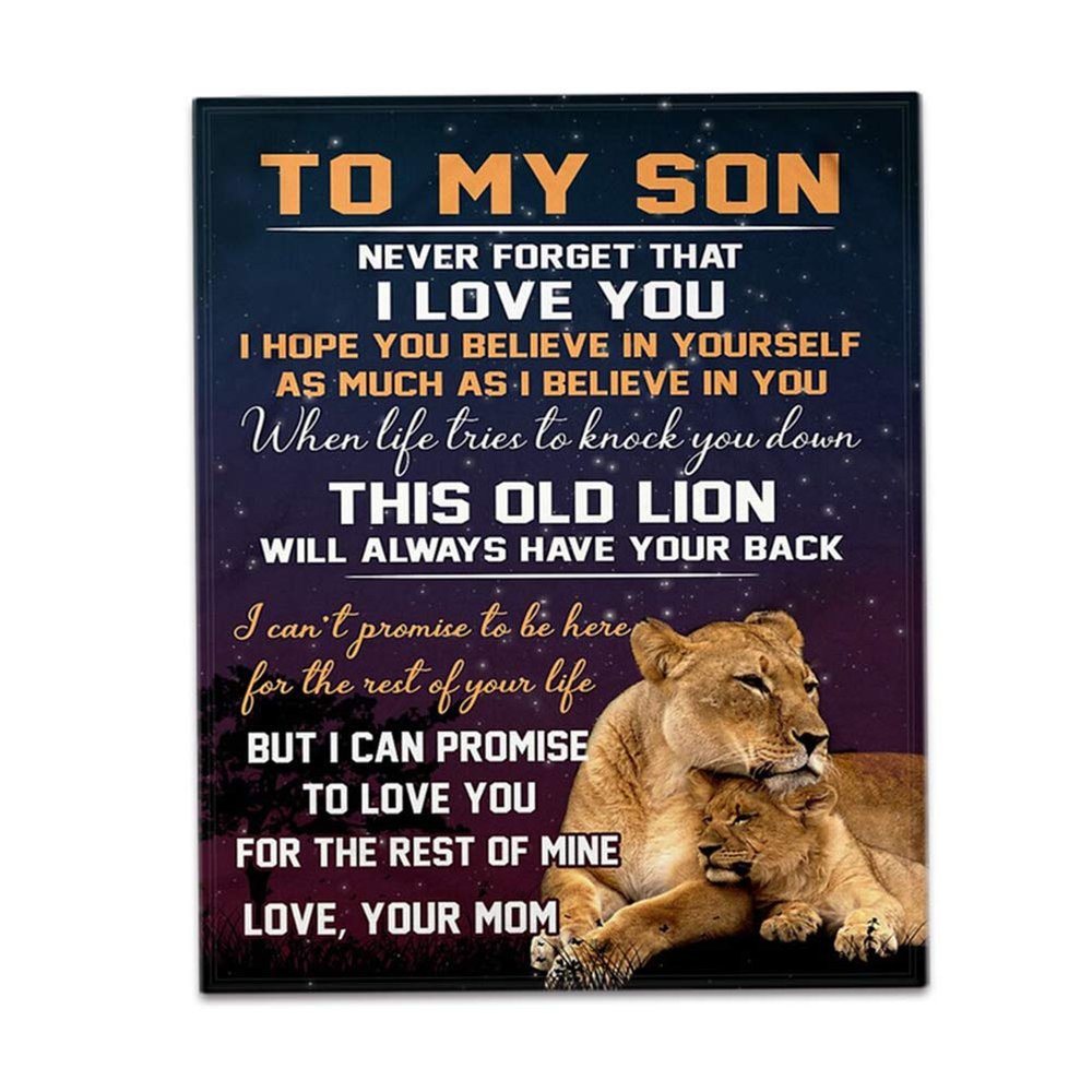 Tianbi Letter-Printed Flannel Blanket for Son
