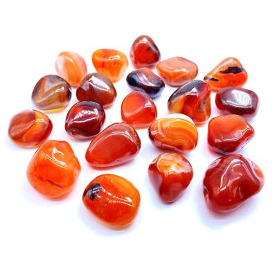 TENET Polished Carnelian Stones for Crystal Healing and Reiki – 5 Pieces, 18–25 mm