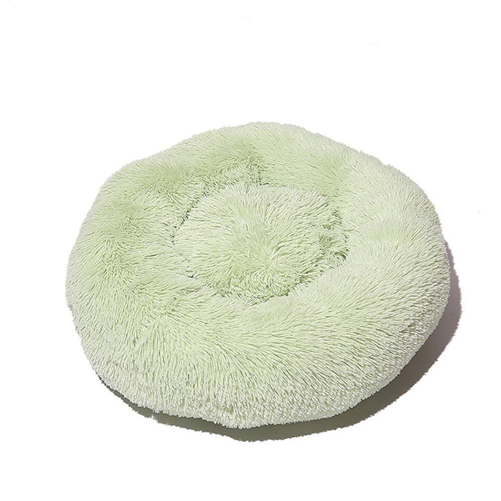 FANSU Round Plush Donut Pet Bed, Non-Slip, Green, 110 cm