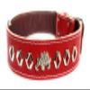 M&D Leather Dog Collar, 1.5 in Wide, English Bulldog Design, Size M, Red view 1