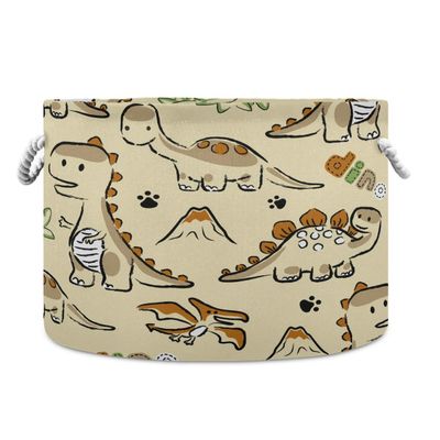 LDIYEU Cartoon Dinosaur Toy Organizer Storage Basket, Large Foldable Basket for Kids