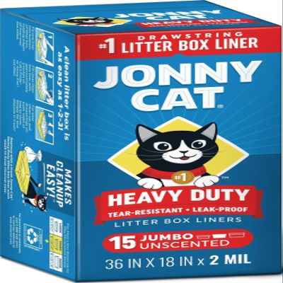 Jonny CAT C00150 Heavy-Duty Litter Box Liners, 15 Count