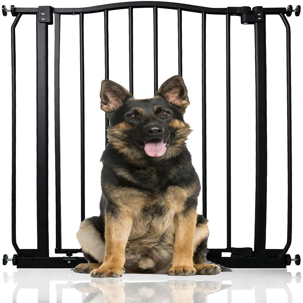 Bettacare Extra-Tall Curved Pet Gate, 198–207 cm, Matte Black, 100 cm High