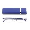 KoKoBin Ultralight TR90 Reading Glasses for Men and Women, Half-Rim Narrow Frame with Case and Cleaning Cloth (Blue, +2.25) view 1