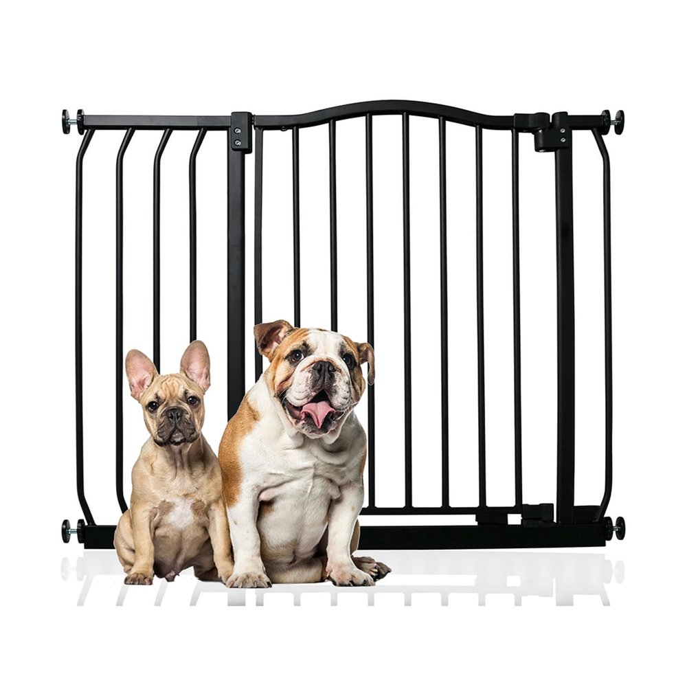 Bettacare Curved Dog Gate, 89–98 cm, Matte Black, Pressure-Mounted
