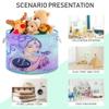 LDIYEU Capricorn Purple Toy Organizer Storage Basket, Large Foldable Laundry Basket for Kids view 4