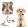PUPTECK Adjustable Dog Harness Set with Collar and Leash, Beige, S view 1