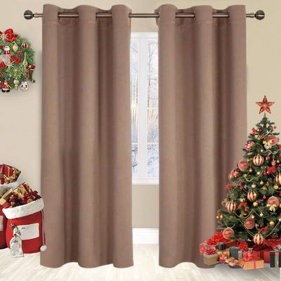 Muutos Blackout Curtain for Kids' Room, Thermal and Sound-Reducing, 235 x 200 cm, Coffee