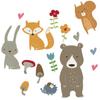 Muralo Wall Decal Set: Bear, Hedgehog, Fox, Squirrel, Rabbit – 75 x 150 cm view 1