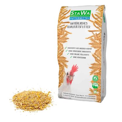 StaWa Crumbled Layer Feed for Chickens, Non-GMO, Extra-Coarse, with Brewer’s Yeast, 10 kg