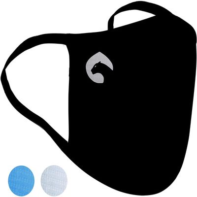 Panthzer Face Mask L/XL with Ear Loops, Black – ViralOff Reduces Pathogens by 99% in 2 Hours