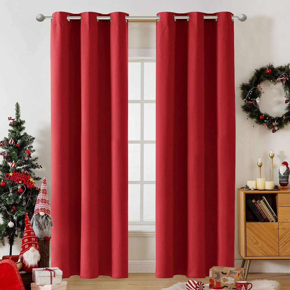 Muutos Blackout Curtains for Kids' Rooms, Noise-Reducing, 100 x 255 cm, Red