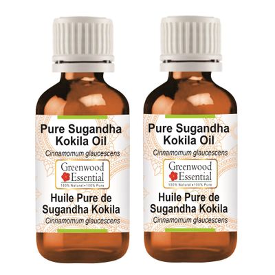 Greenwood Essential Pure Sugandha Kokila Essential Oil (Cinnamomum glaucescens), Steam-Distilled, 100 ml x 2 (6.76 fl oz)