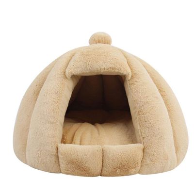 CLQ Semi-Enclosed Plush Pet Bed for Dogs and Cats