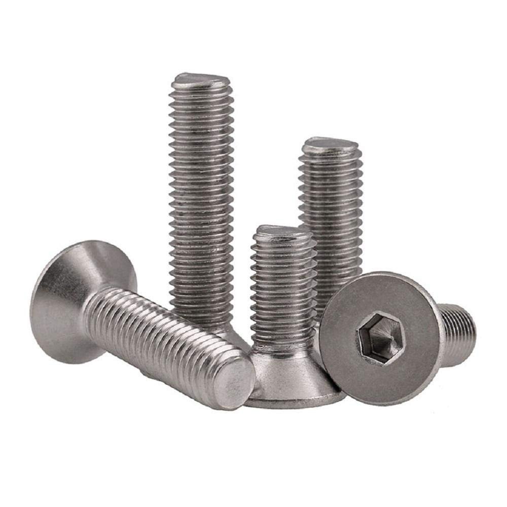 316 Stainless Steel Hex Socket Countersunk Flat-Head Screws, M3–M6 (5 Units)
