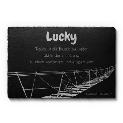 CHRISCK design Slate Memorial Plaque for Dogs & Cats with Engraving, 22×14 cm or 30×20 cm