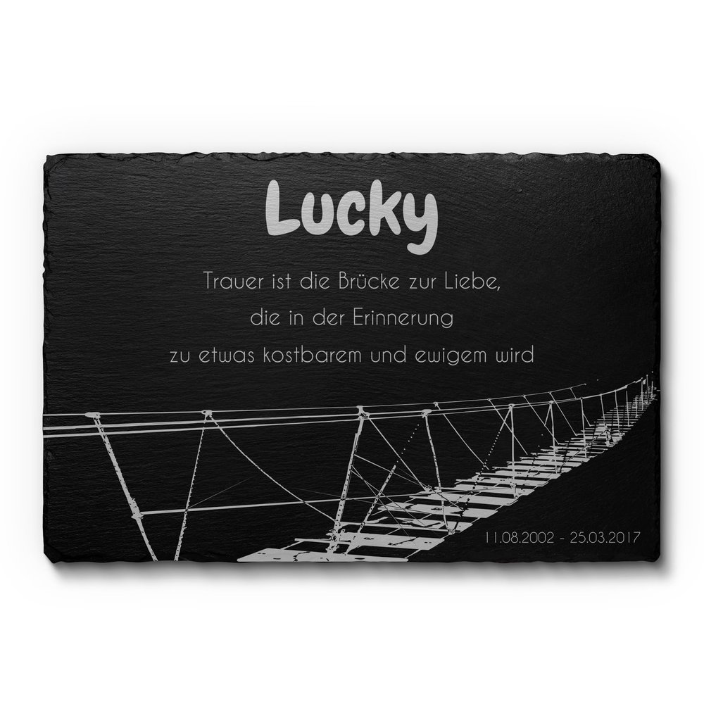 CHRISCK design Slate Memorial Plaque for Dogs & Cats with Engraving, 22×14 cm or 30×20 cm