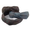 Fabric Headband with Bow, Ethnic Pattern, 5 cm, Blue/Orange view 3