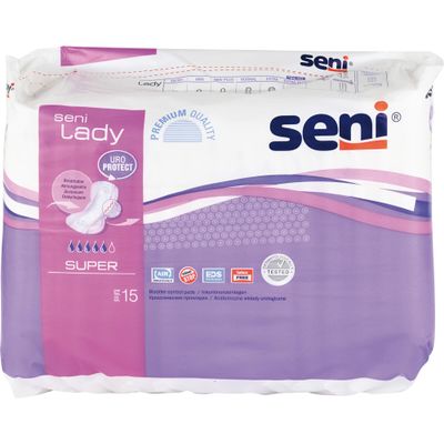 Seni Lady Super Incontinence Pads, 15 Count