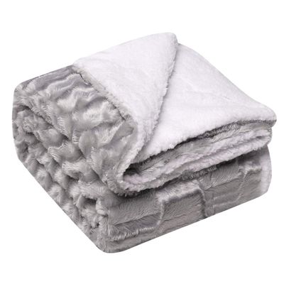 Fluffy Dog Blanket, Soft Warm Plush Couch Throw, Gray, 2, 152 x 127 cm