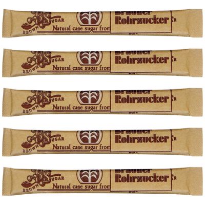 FIVE OCLOCK Brown Cane Sugar Sticks, 500 x 4 g