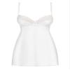 Selente Love & Fun Seductive 3-Piece Women's Satin Lingerie Set with Negligee, Thong & Satin Blindfold, Made in EU, White, S-M view 4