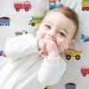 Wildkin Trains, Planes & Trucks Organic Cotton Flannel Fitted Crib Sheet, White view 2