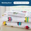 Wildkin Trains, Planes & Trucks Organic Cotton Flannel Fitted Crib Sheet, White view 4