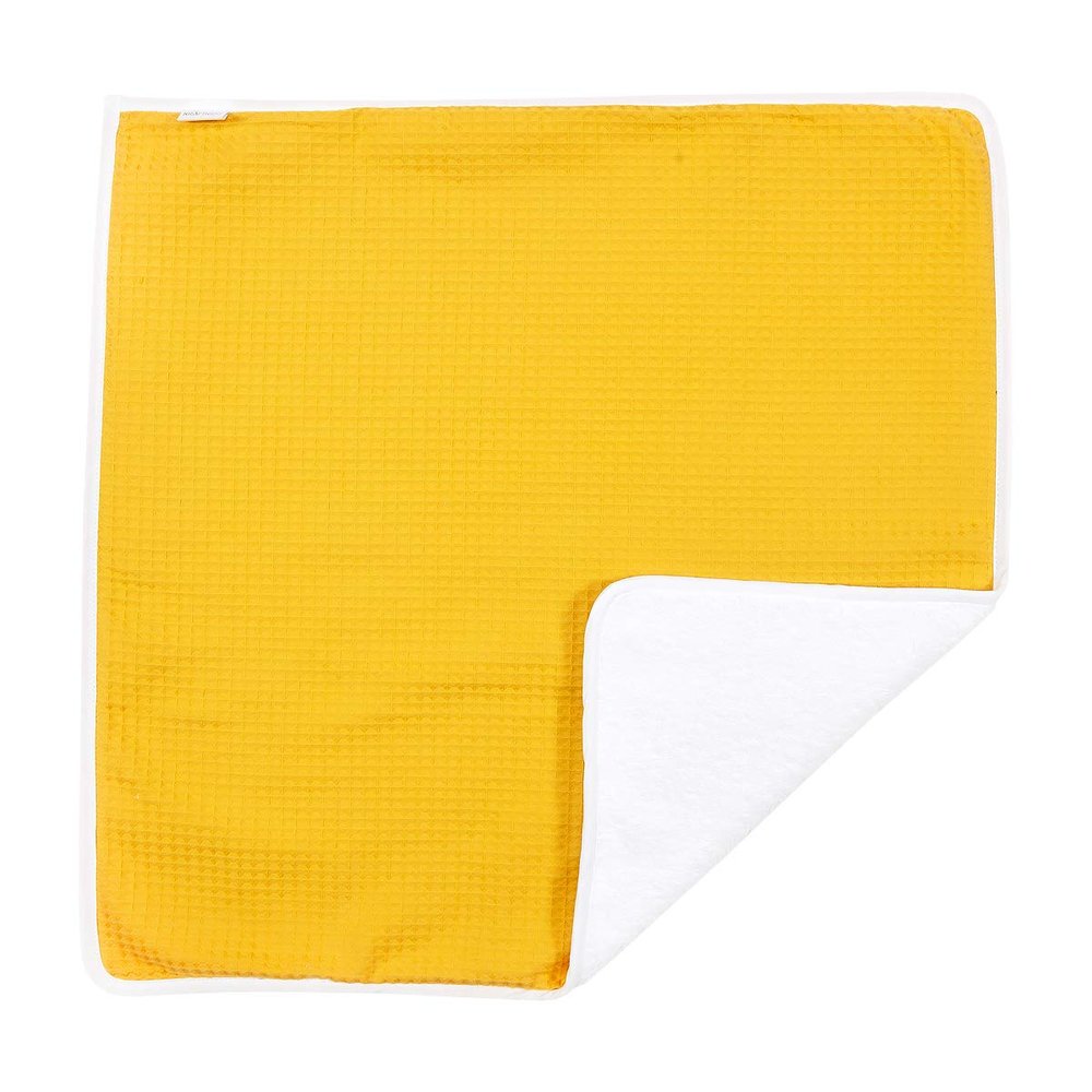 KraftKids Waffel Piqu Mustard Waterproof Cotton Travel Changing Mat
