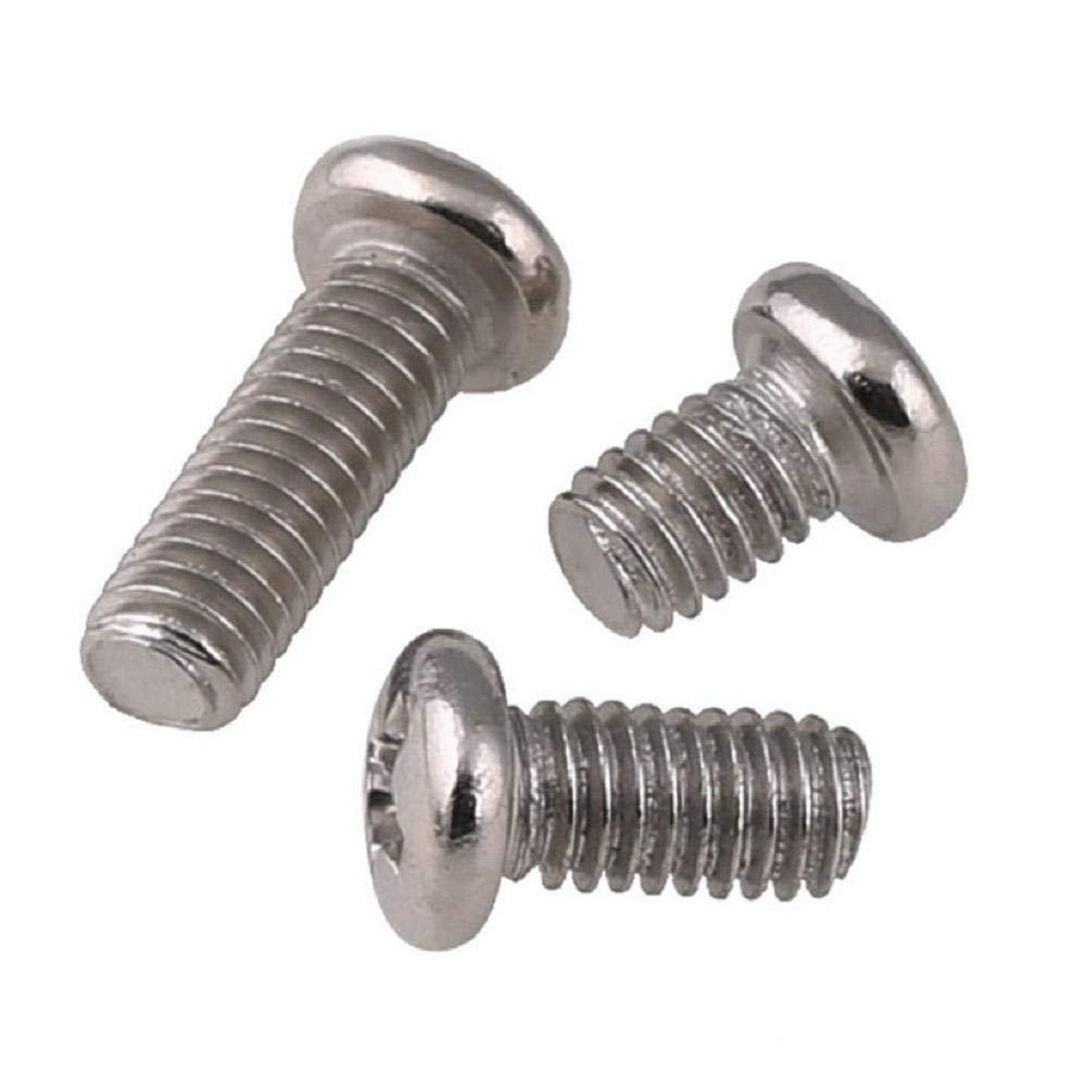 Nickel-Plated Round-Head Phillips Screws for Computer Electronics, M1.4–M5, M3 × 10, 200 Pieces