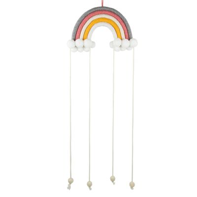 Rainbow Hair Clip Holder Organizer for Girls' Room, Long Hair Bow Display and Storage, Rainbow Wall Decor, Bedroom Accessory, Wall Holder, Boho Decor (CH5-B24)