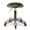JMYSD Retro Adjustable Rolling Swivel Beauty Stool with Backrest, Green view 1