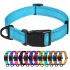 TagME Nylon Dog Collar, Adjustable Reflective Collar with Safety Buckle for Large Dogs, Sky Blue, 2.5 cm Wide view 1