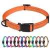 TagME Nylon Dog Collar, Adjustable Reflective Collar for Extra Small Dogs, Orange, 1.5cm Width view 1