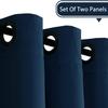 Muutos Navy Blue Blackout Curtain, Thermal and Sound-Reducing, 195 x 100 cm view 2