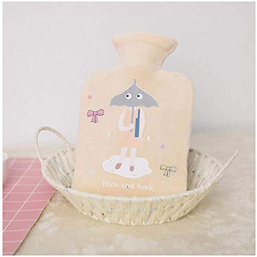 Aeromdale Hot Water Bottle with Umbrella Print and Fleece Cover, 1 L