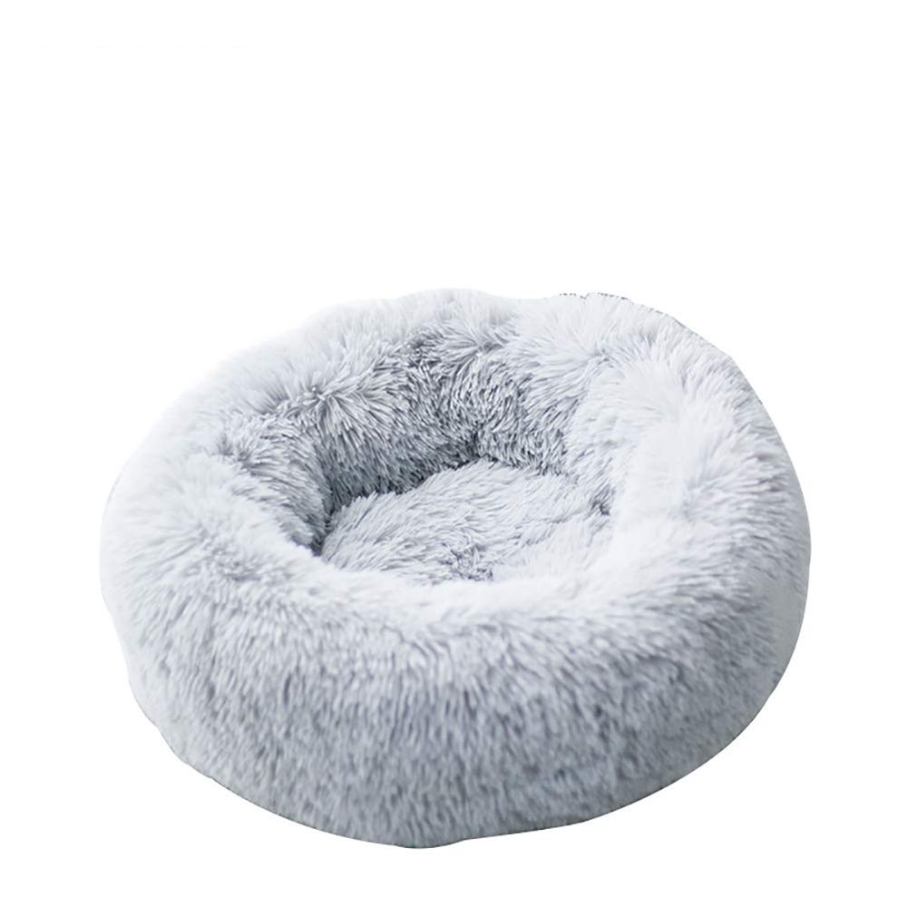Deluxe Soft Donut Dog Bed, Washable, Gray, 50 cm