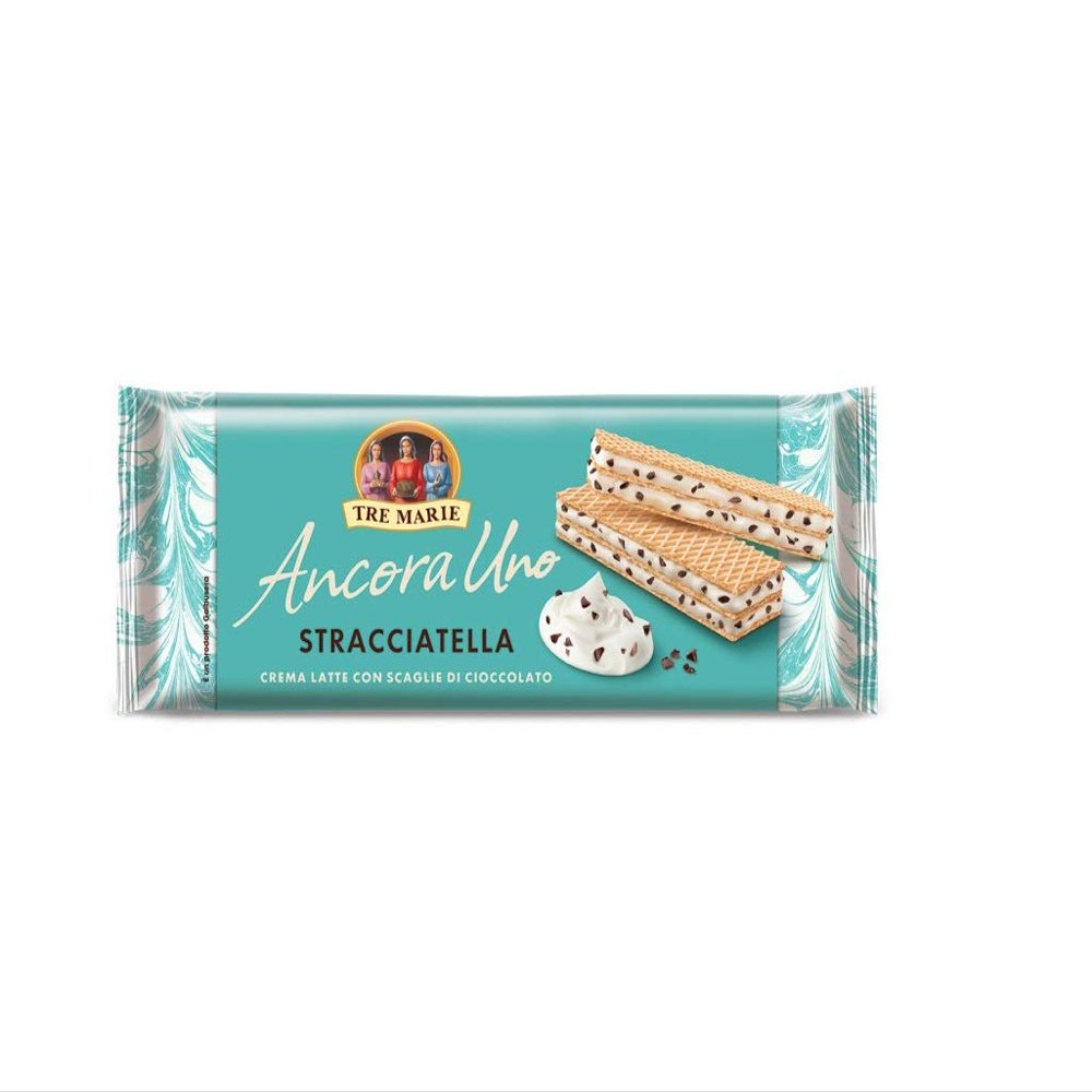 Tre Marie Ancora Uno Stracciatella Wafer Cookies Filled with Milk Chocolate Cream and Chocolate Pieces 140 g