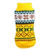 Yellow Christmas Dog Sweater with Snowflake Diamond Pattern, Size L view 1