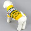 Yellow Christmas Dog Sweater with Snowflake Diamond Pattern, Size L view 4