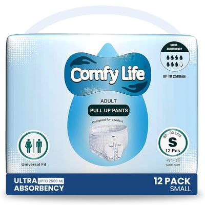 Comfy Life Premium Adult Incontinence Pull-Up Pants, High Absorbency, Size S, 12 Count