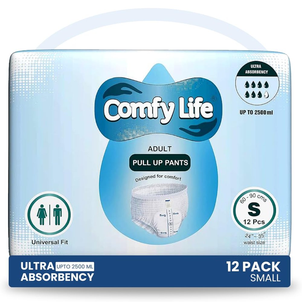 Comfy Life Premium Adult Incontinence Pull-Up Pants, High Absorbency, Size S, 12 Count