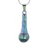 Microphone Cremation Jewelry for Ashes, Memorial Urn Necklace, Stainless Steel Keepsake Pendant for Music Lovers view 1