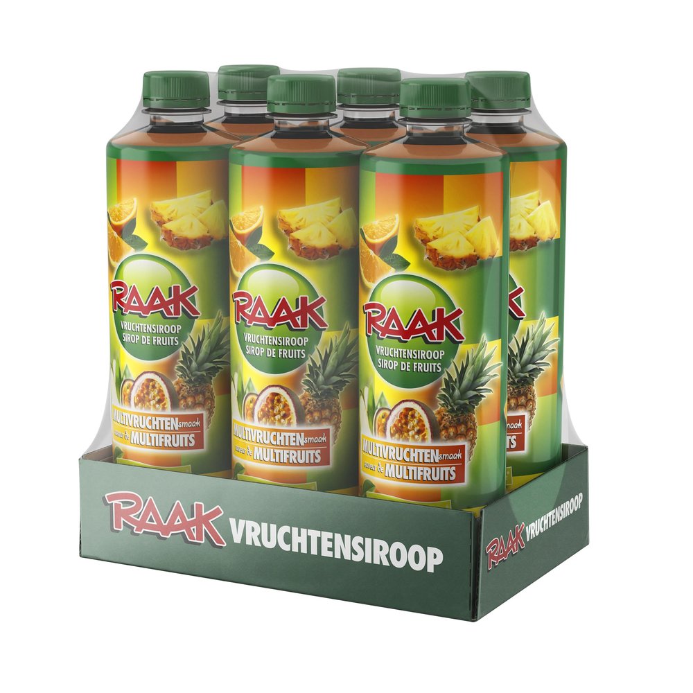 Raak Multifruit Syrup, 6 x 750 ml