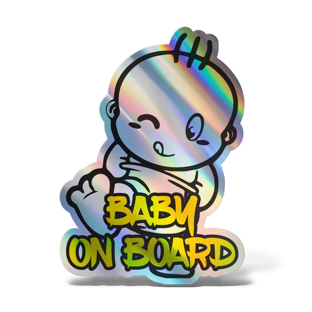 Erreinge Baby Sticker, 12 cm, Printed, for Car, Motorcycle, Wall, Bumper, Computer, Luggage, Bicycle