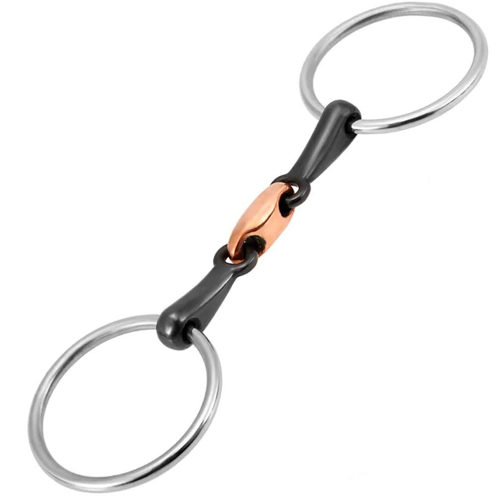 O-Ring Snaffle Bit for Horses, Stainless Steel with Copper Roller