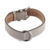 Brute Strength Leather Dog Collar, Light Gray, L, 46–53 cm view 2