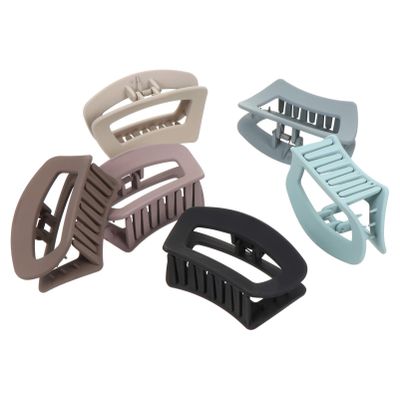 Beaupretty 6-Piece Hair Claw Clips for Women, Elegant Plastic Hair Accessories, Assorted Colors