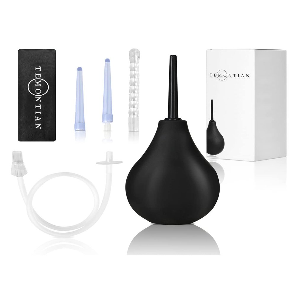 TEMONTIAN Anal Douche for Men & Women with 4 Attachments and Hose