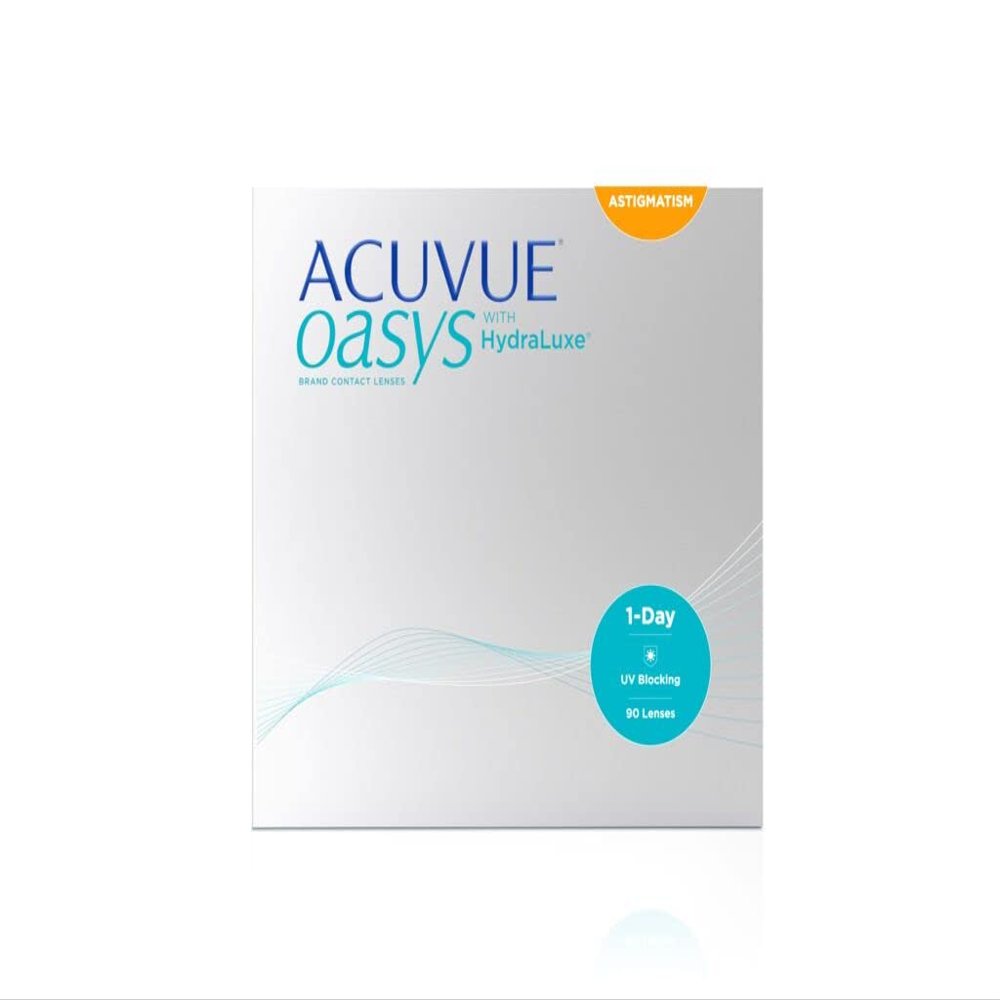 ACUVUE OASYS 1-Day for Astigmatism Daily Contact Lenses, -4 D, Cyl -1.75, Axis 150, BC 8.5, 90 Lenses